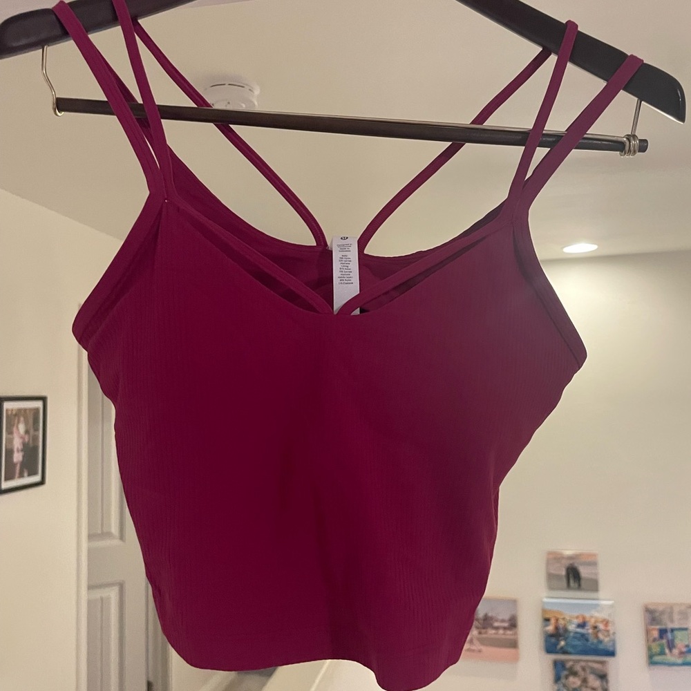 Lululemon align strappy ribbed tank. Sz 6. New condition. Magenta